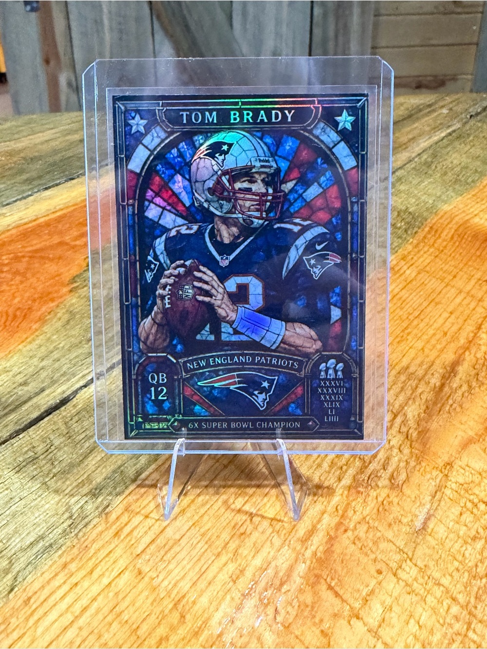 Tom Brady New England Patriots 6X Super Bowl Champion Custom Football Card